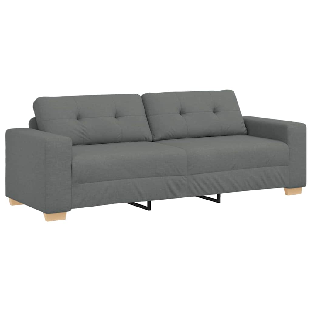 Sofa Set with Cushion with Pillow Grey Fabric