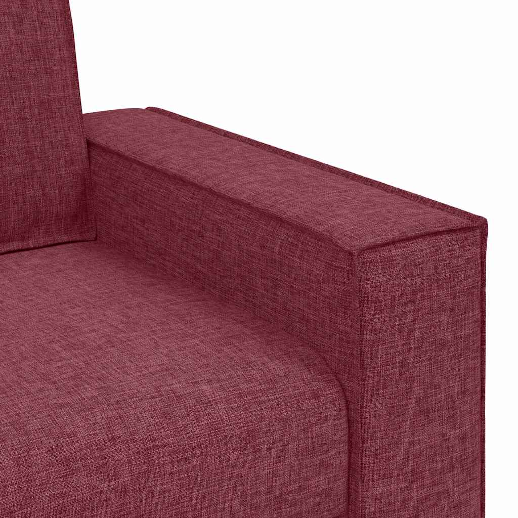 3-Seater Sofa Wine Red 220 x 78 x 84 cm Fabric