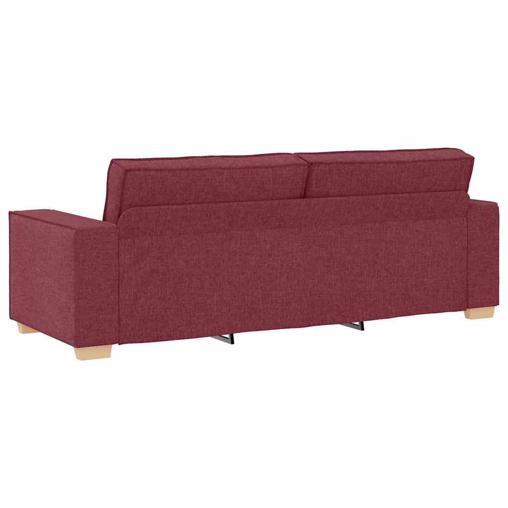 3-Seater Sofa Wine Red 220 x 78 x 84 cm Fabric