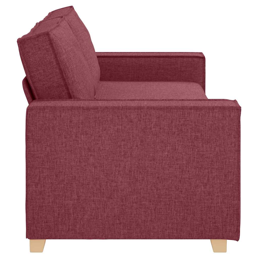 3-Seater Sofa Wine Red 220 x 78 x 84 cm Fabric