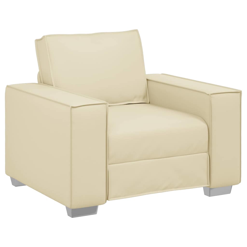 Sofa Chair 59 cm with Cushion Cream Faux leather