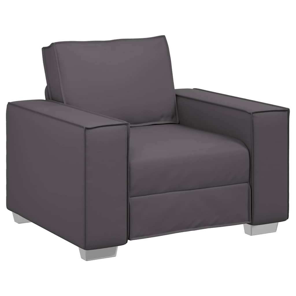 Sofa Chair with Cushion Grey 99 x 78 x 84 cm Artificial Leather