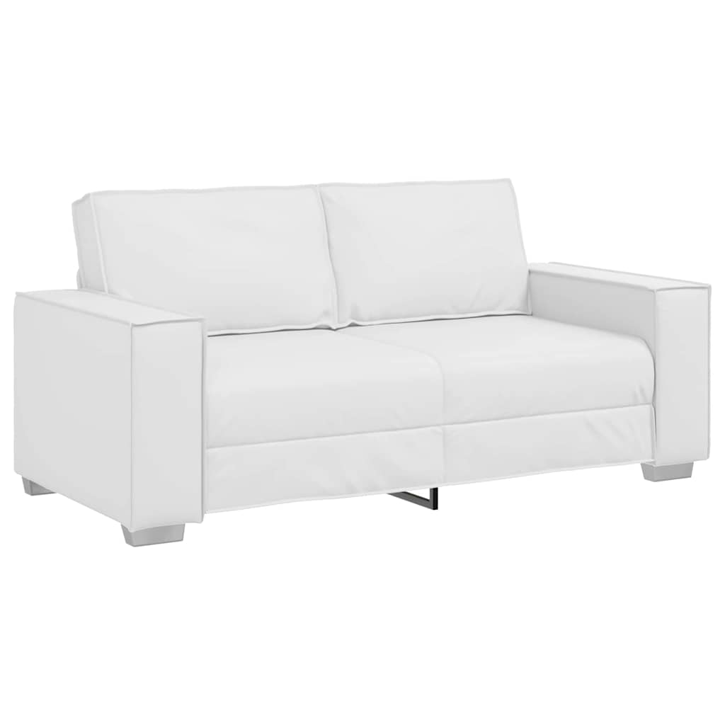 Loveseat Sofa 140 cm with Cushion White Faux leather