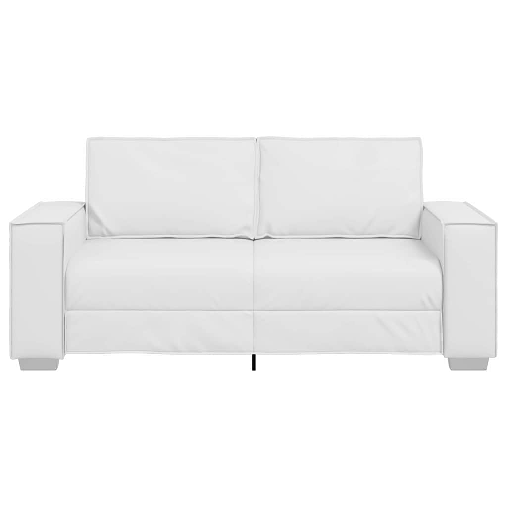 Loveseat Sofa 140 cm with Cushion White Faux leather