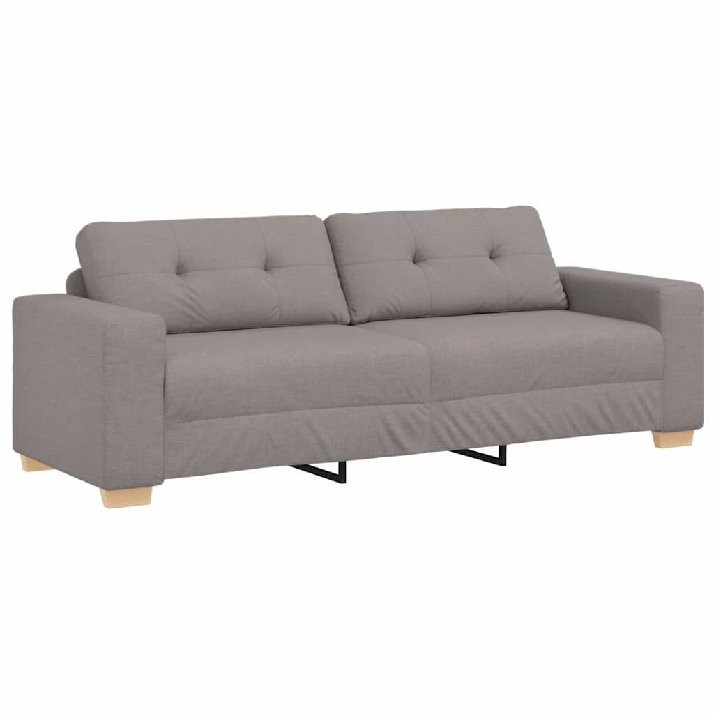 3-Seater Sofa with Cushion Taupe Fabric