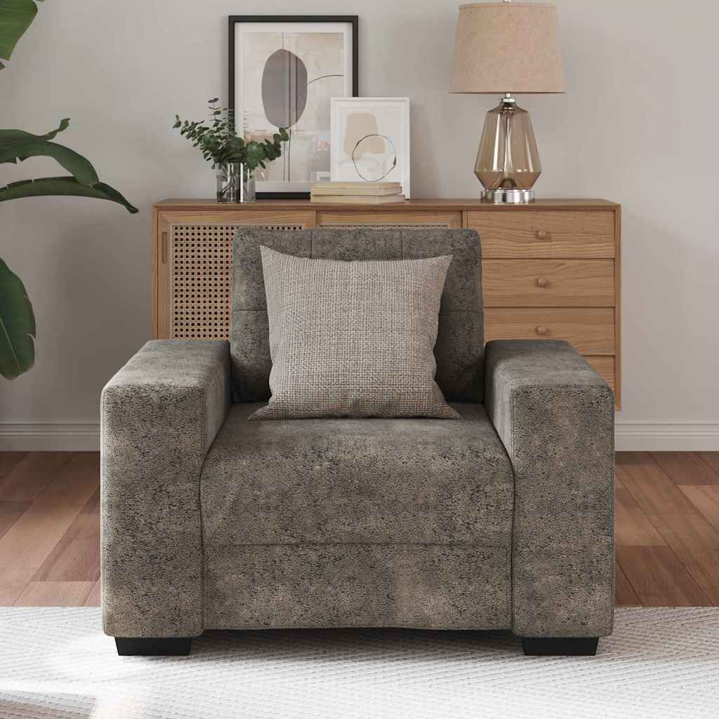 Sofa Chair with Cushion Dark grey Faux leather