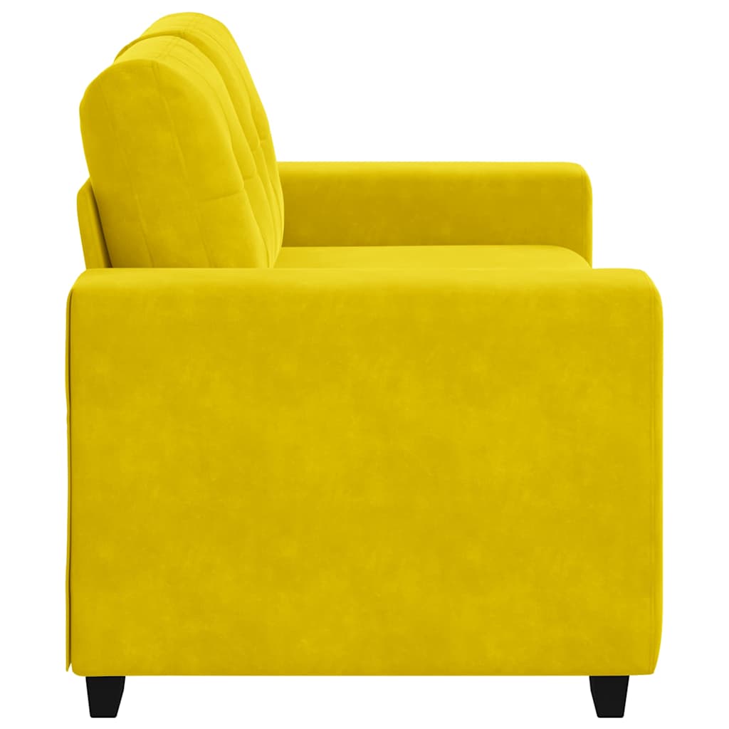 Loveseat Sofa with Cushion Yellow Velvet
