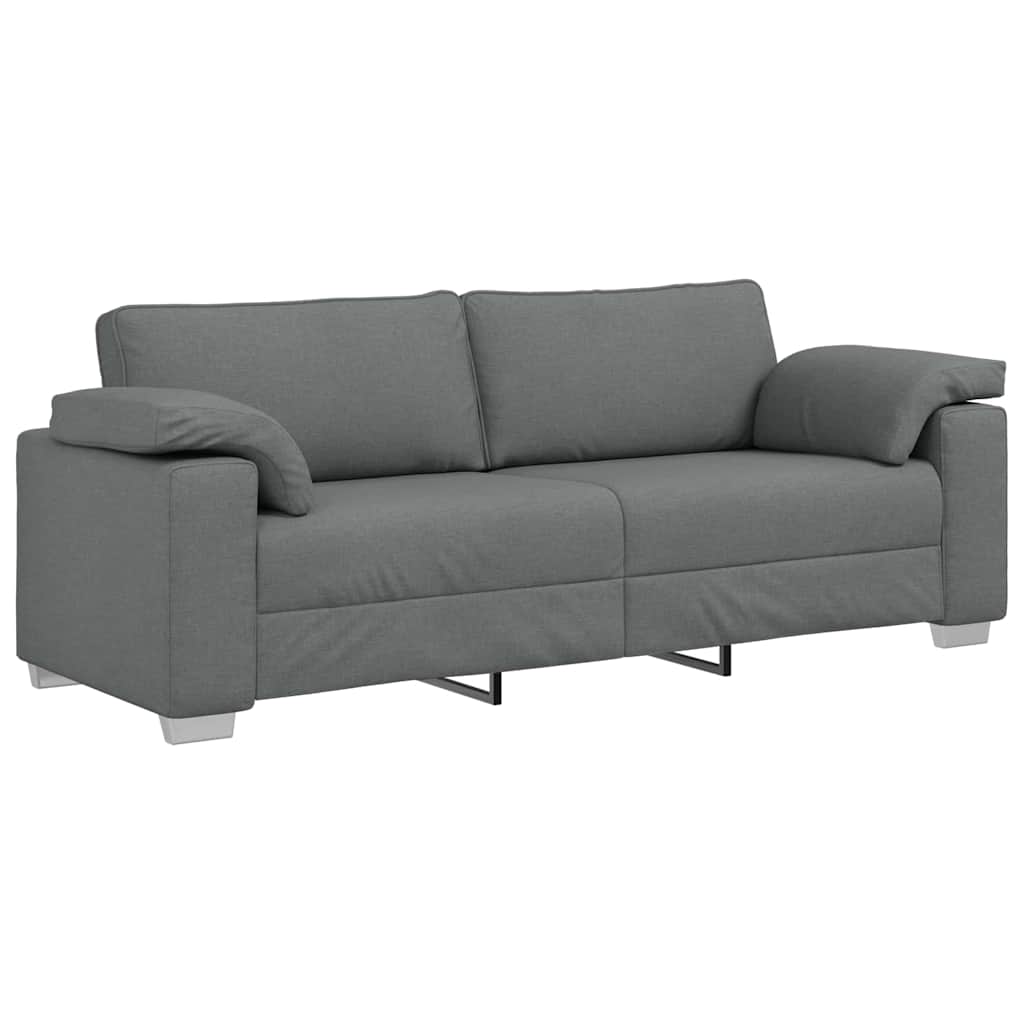 Sofa with Cushion Dark grey 219 x 77 x 82 cm Fabric