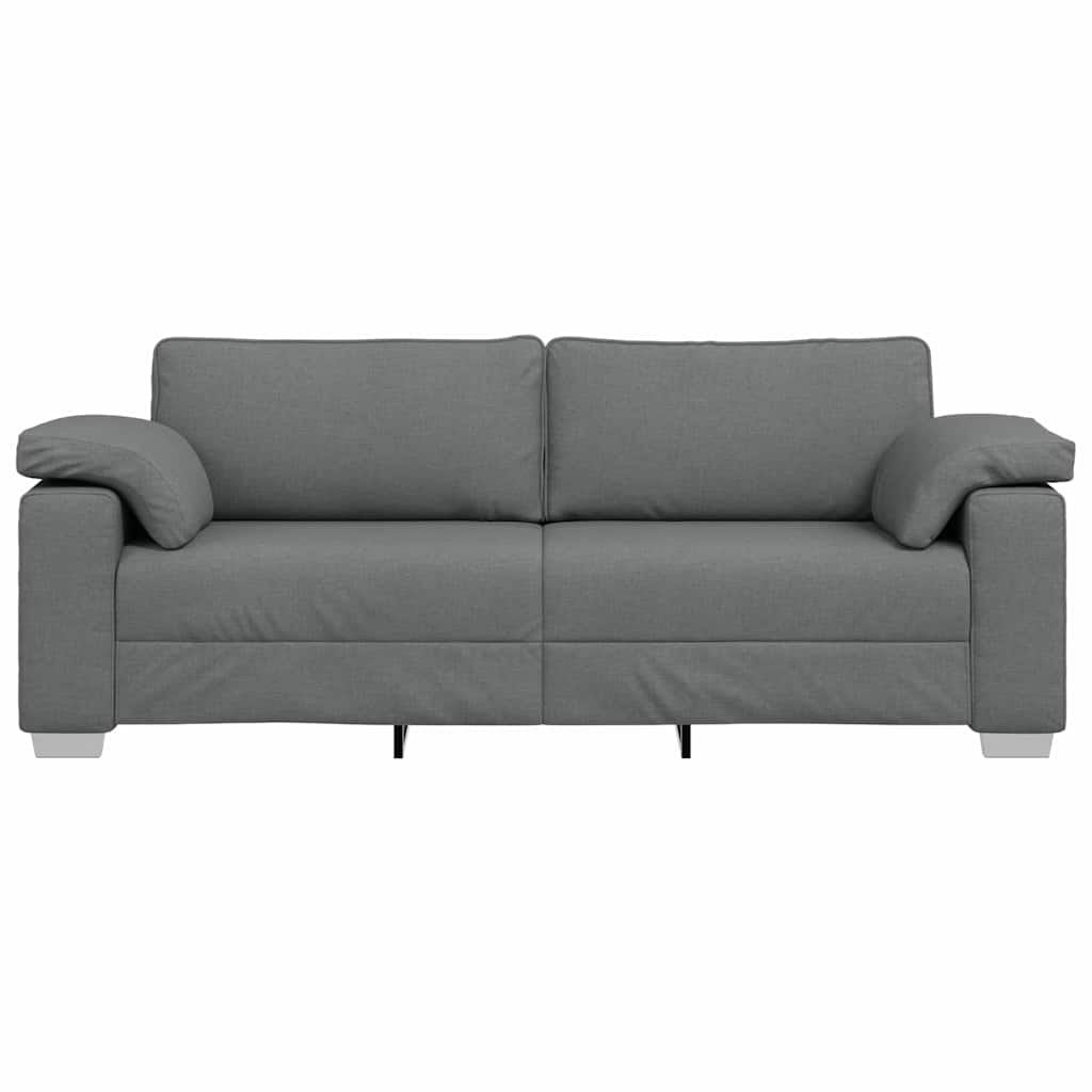 Sofa with Cushion Dark grey 219 x 77 x 82 cm Fabric