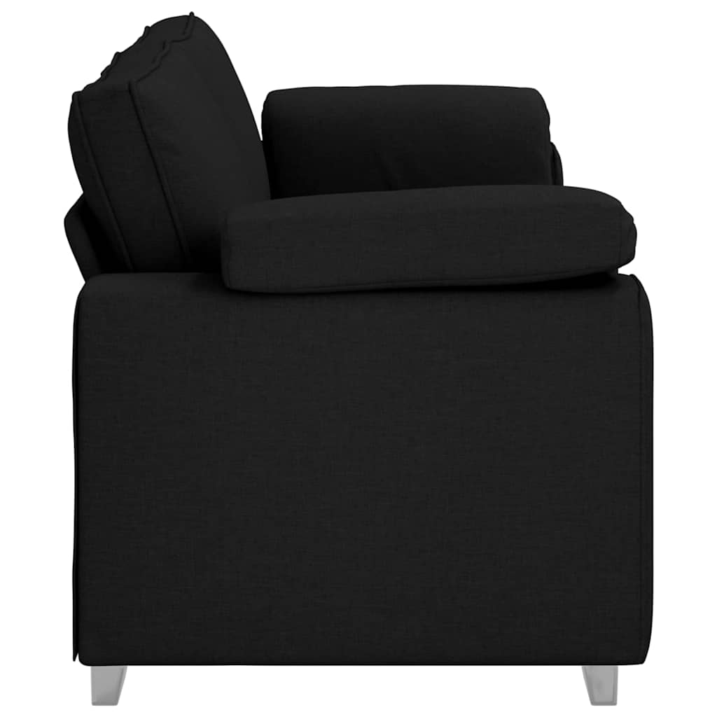 Sofa with Cushion Black 219 x 77 x 82 cm Fabric