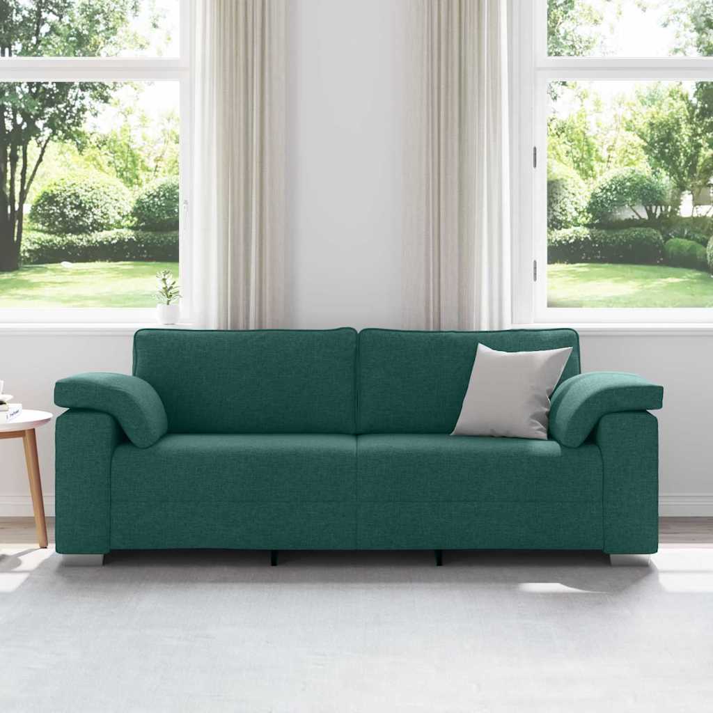 Sofa with Cushion Dark green 219 x 77 x 82 cm Fabric
