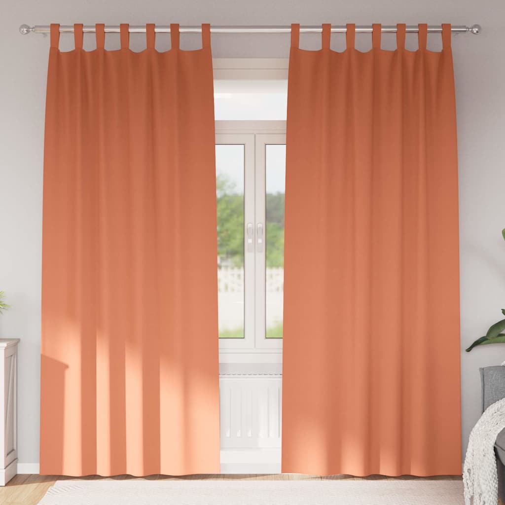 Blackout Curtains with Rings Terracotta Polyester