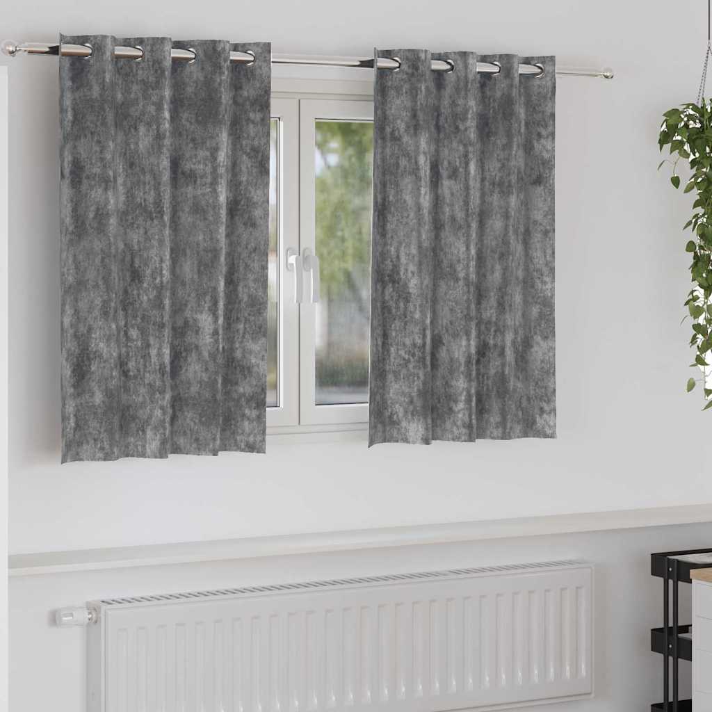 Curtain with Curtains 2 pcs Grey 140 x 140 cm Velvet