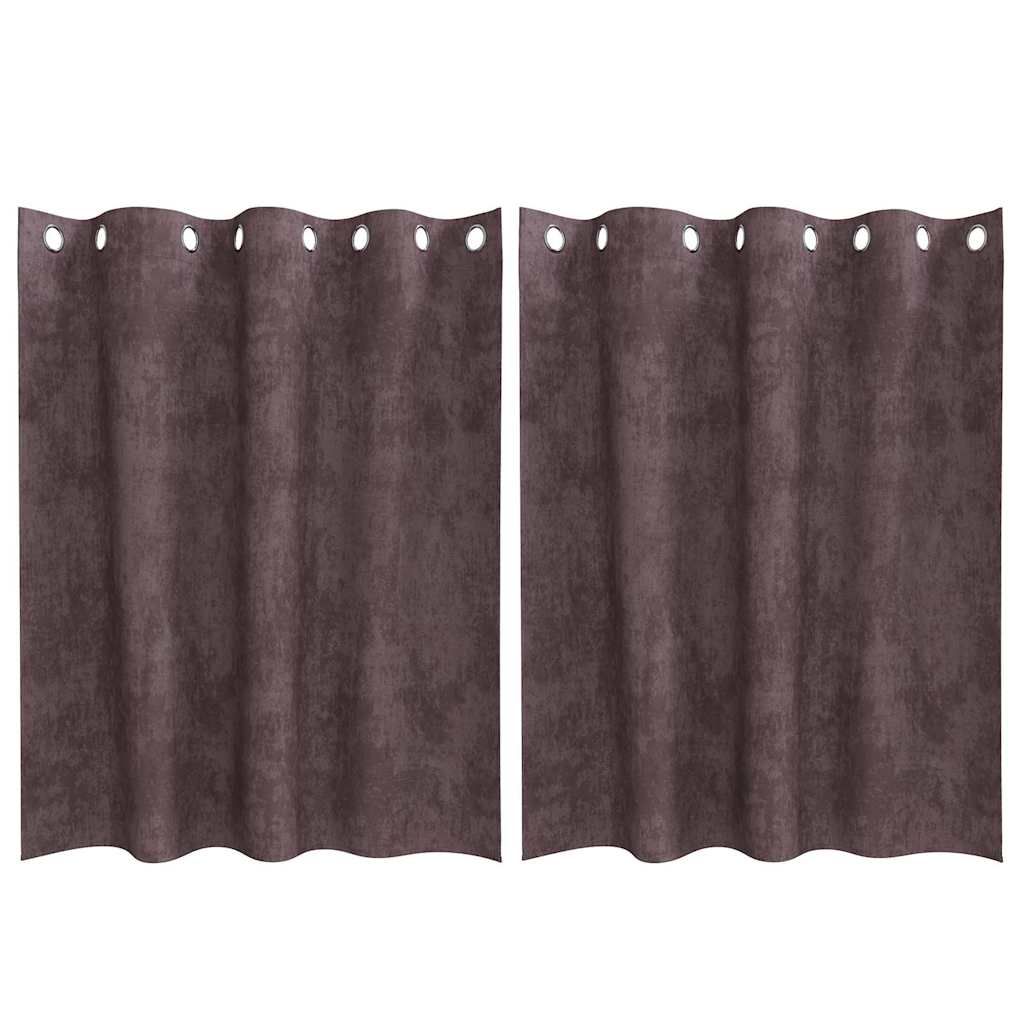 Curtain with Curtains 2 pcs Brown 140 x 140 cm Velvet