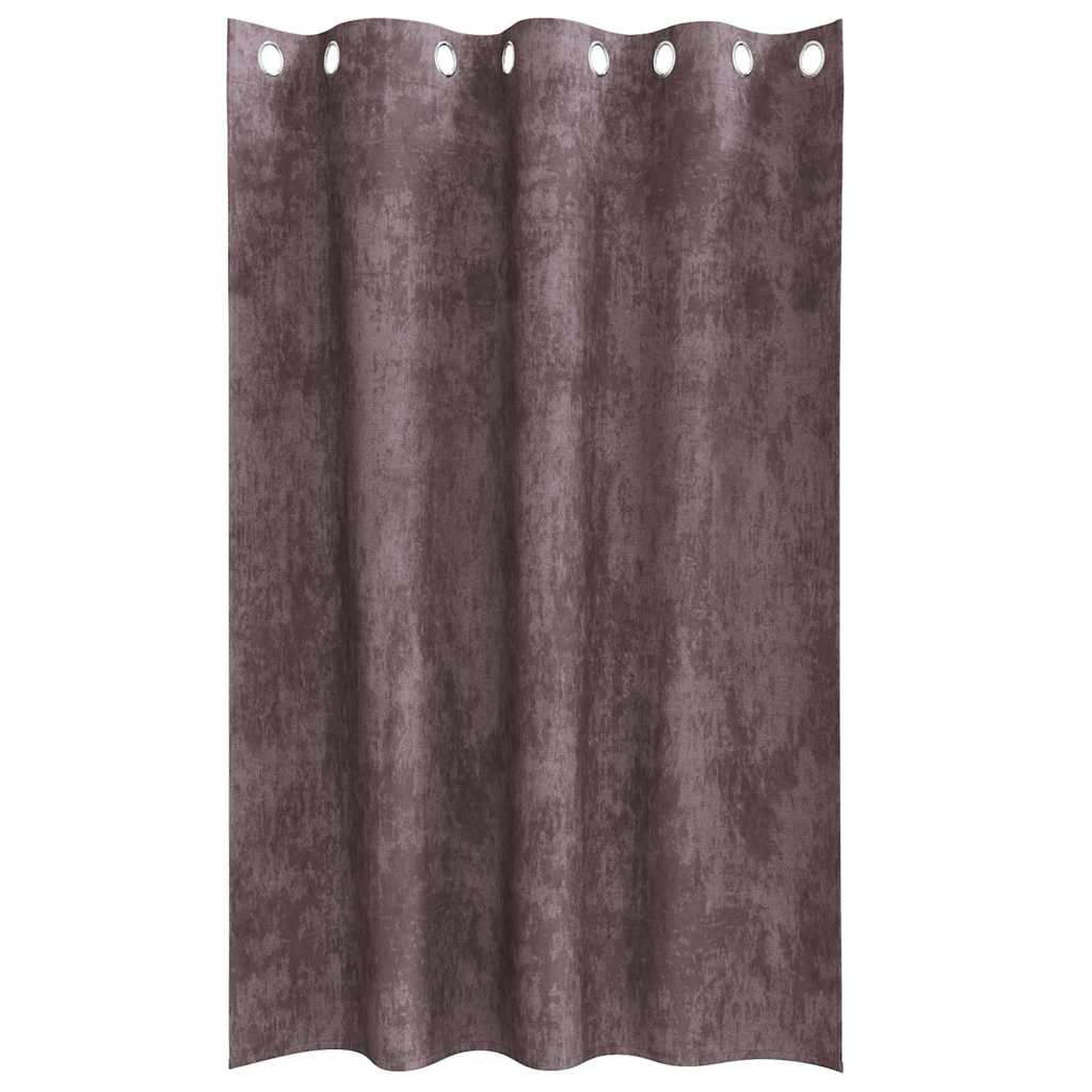 Curtain with Curtains 2 pcs Brown 175 x 140 cm Velvet