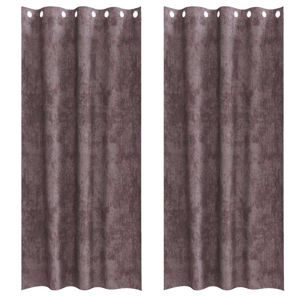 Curtain with Curtains 2 pcs Brown 260 x 140 cm Velvet