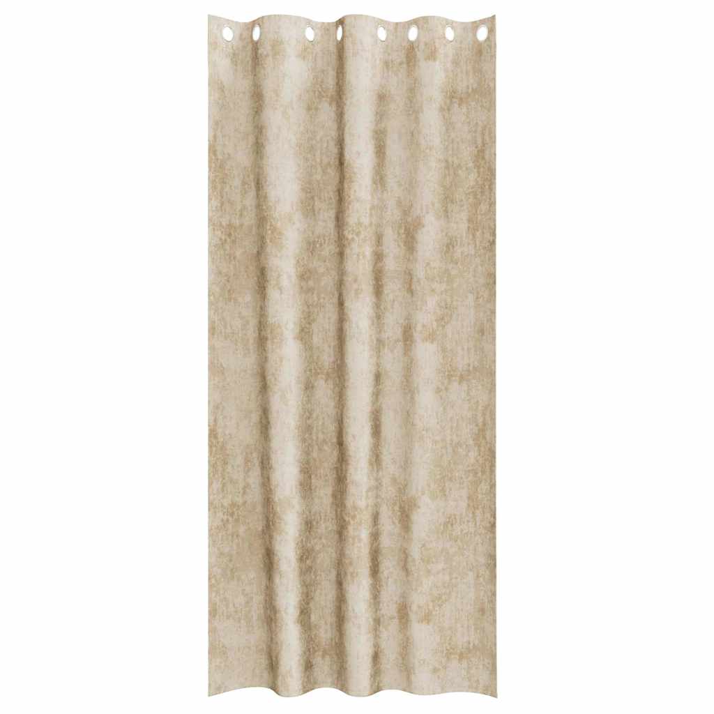 Curtain with Curtains 2 pcs Cream 225 x 140 cm Velvet