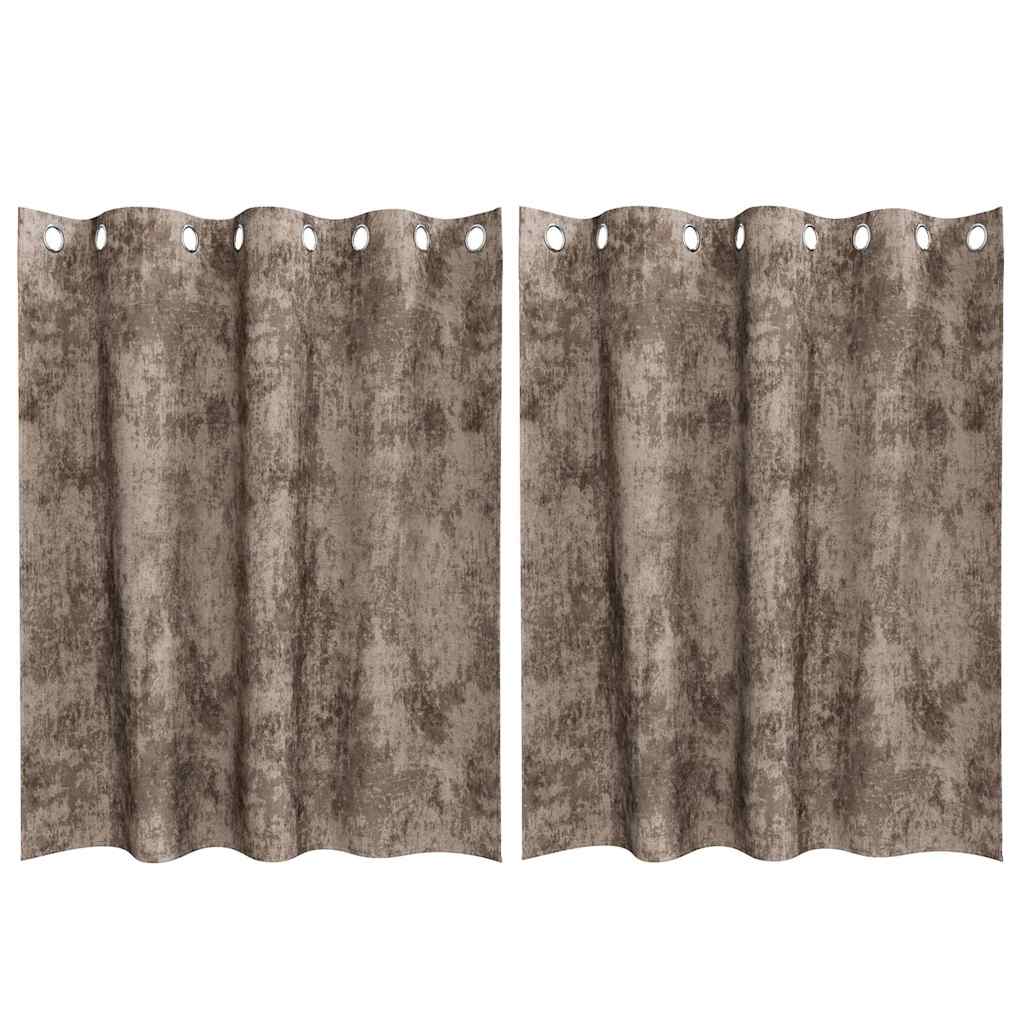 Curtain with Curtains 2 pcs Cappuccino 140 x 140 cm Velvet