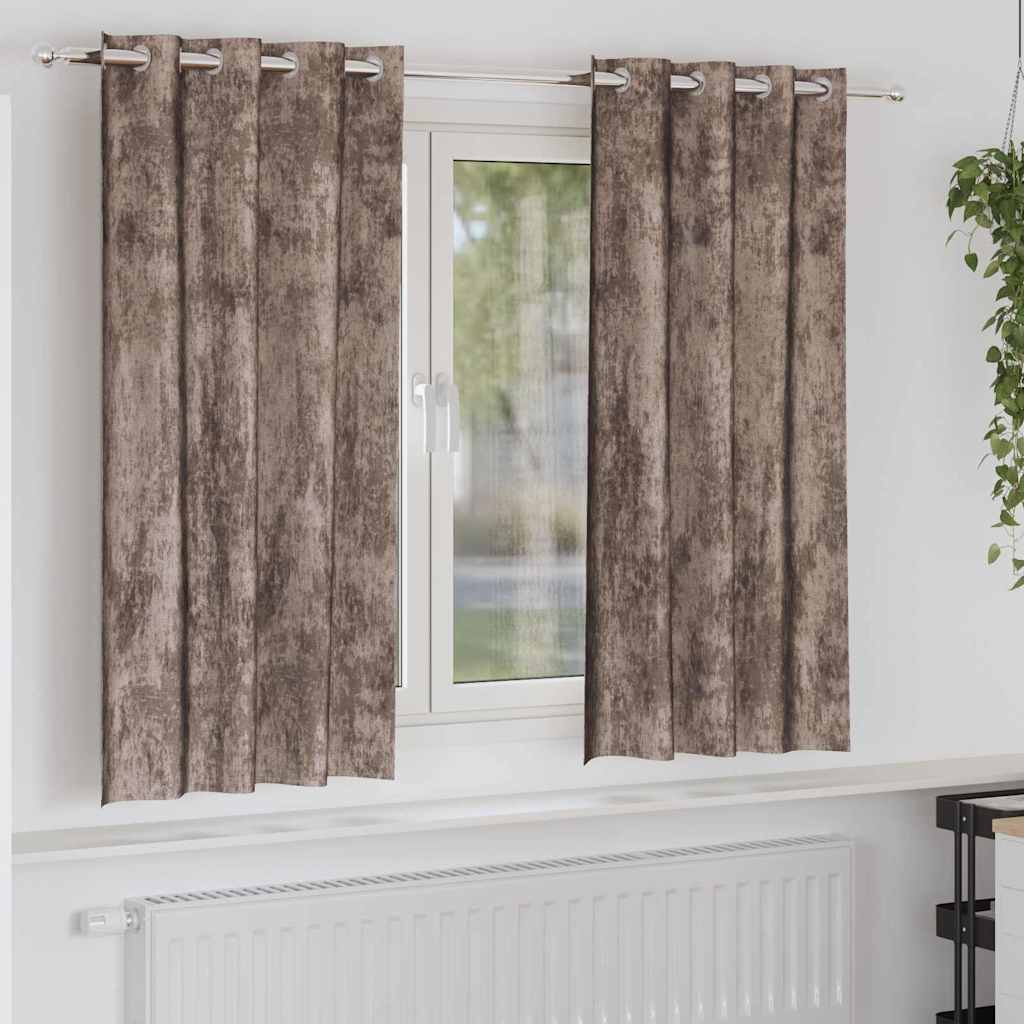 Curtain with Curtains 2 pcs Cappuccino 175 x 140 cm Velvet