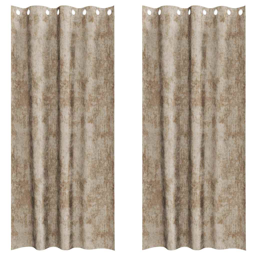 Curtain with Curtains 2 pcs Champagne 245 x 140 cm Velvet
