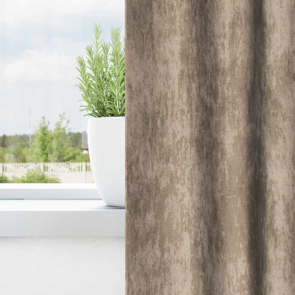 Curtain with Curtains 2 pcs Champagne 260 x 140 cm Velvet