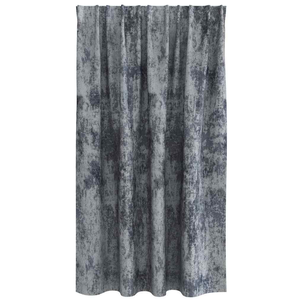 Curtain with Curtains 2 pcs Silver grey 140 x 140 cm Velvet