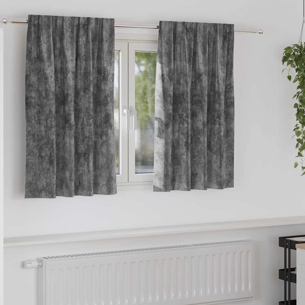 Curtain with Curtains 2 pcs Grey 140 x 140 cm Velvet
