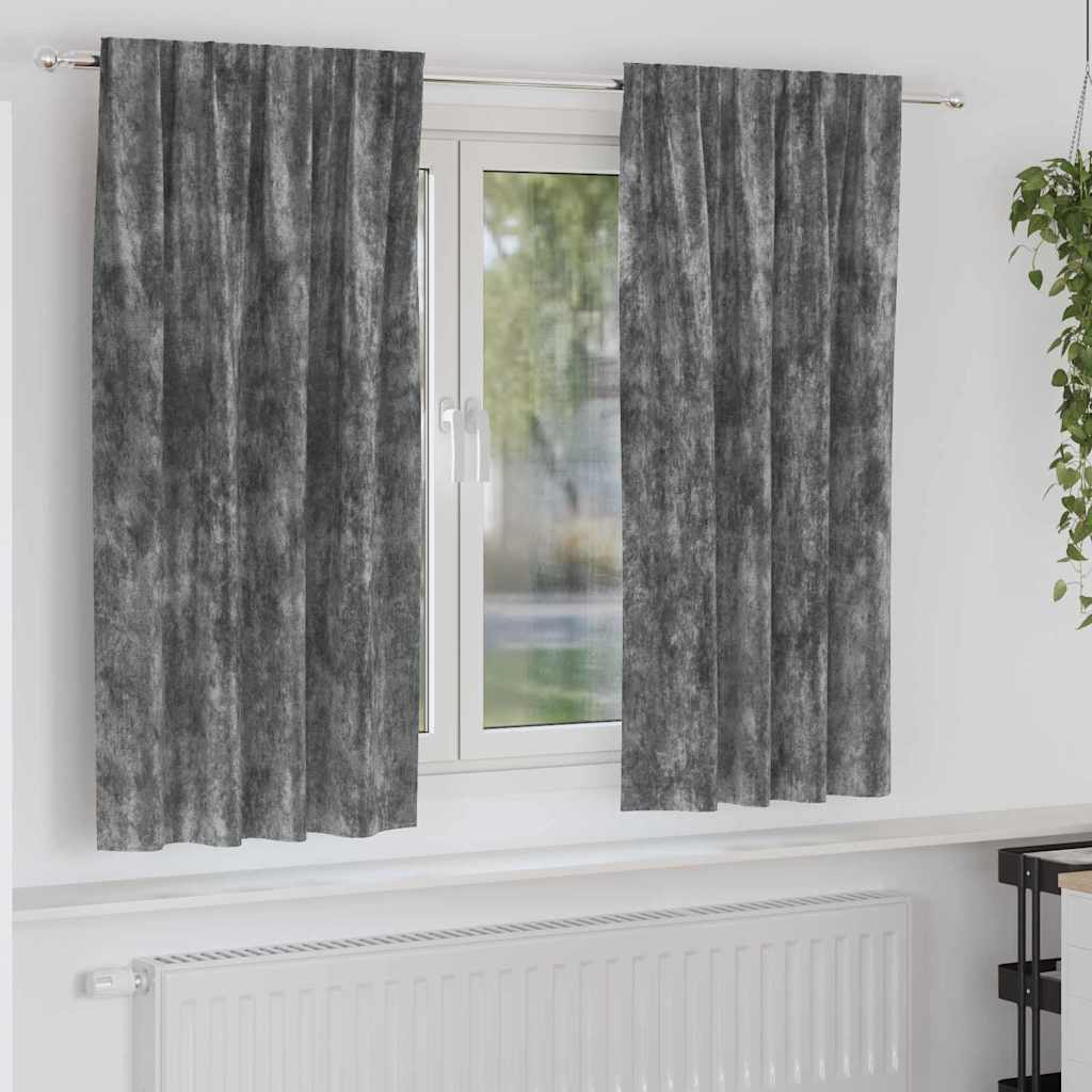 Curtain with Curtains 2 pcs Grey 175 x 140 cm Velvet