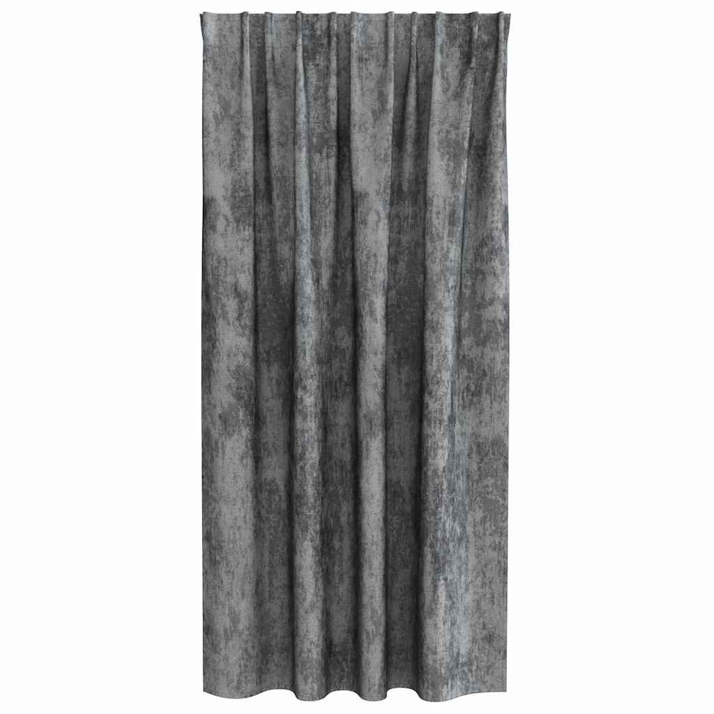 Curtain with Curtains 2 pcs Grey 175 x 140 cm Velvet