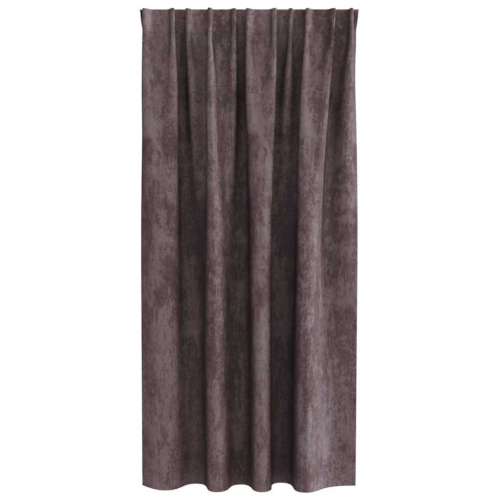 Curtain with Curtains 2 pcs Brown 175 x 140 cm Velvet
