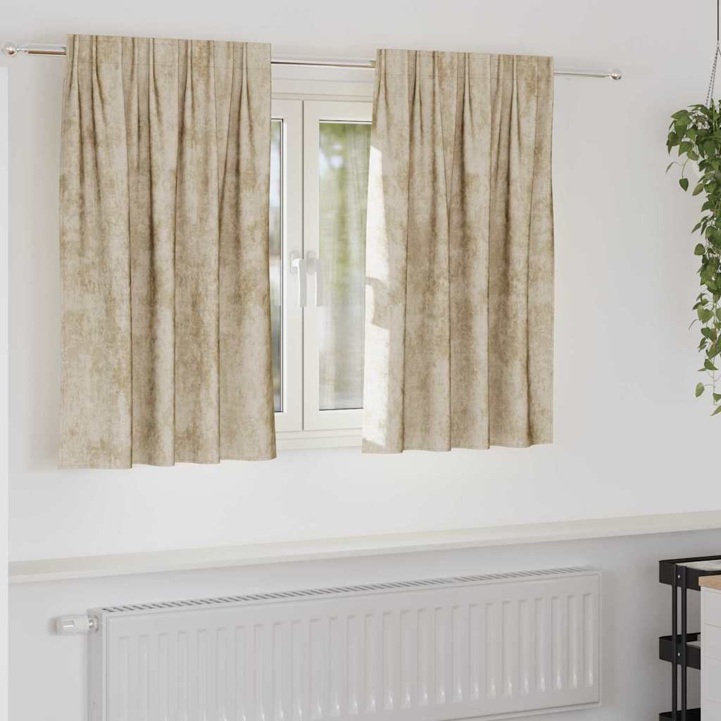 Curtain with Curtains 2 pcs Cream 140 x 140 cm Velvet