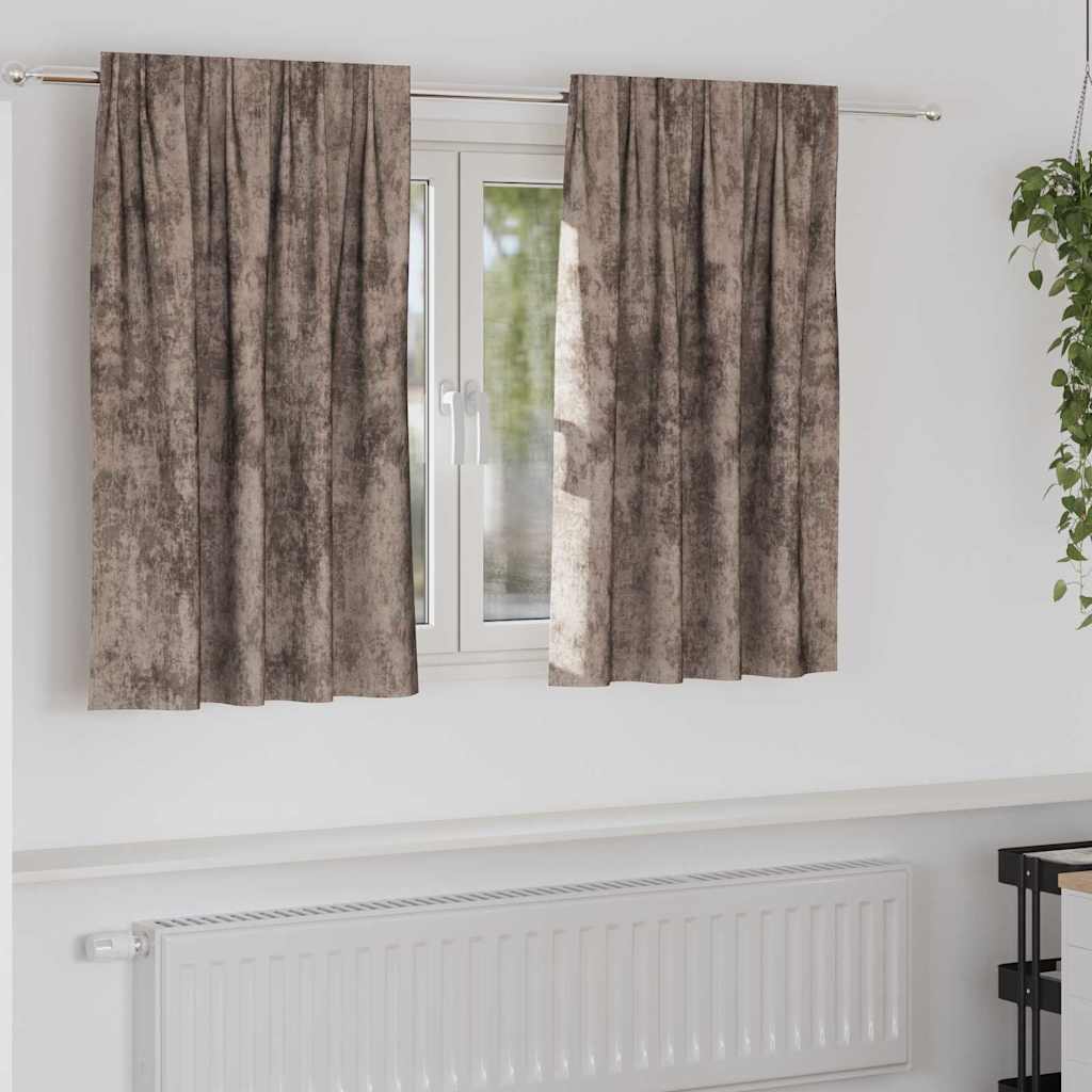 Curtain with Curtains 2 pcs Cappuccino 140 x 140 cm Velvet