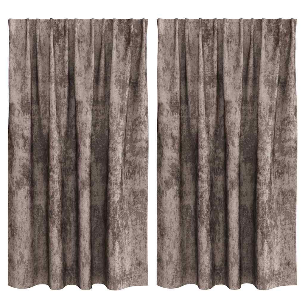 Curtain with Curtains 2 pcs Cappuccino 140 x 140 cm Velvet