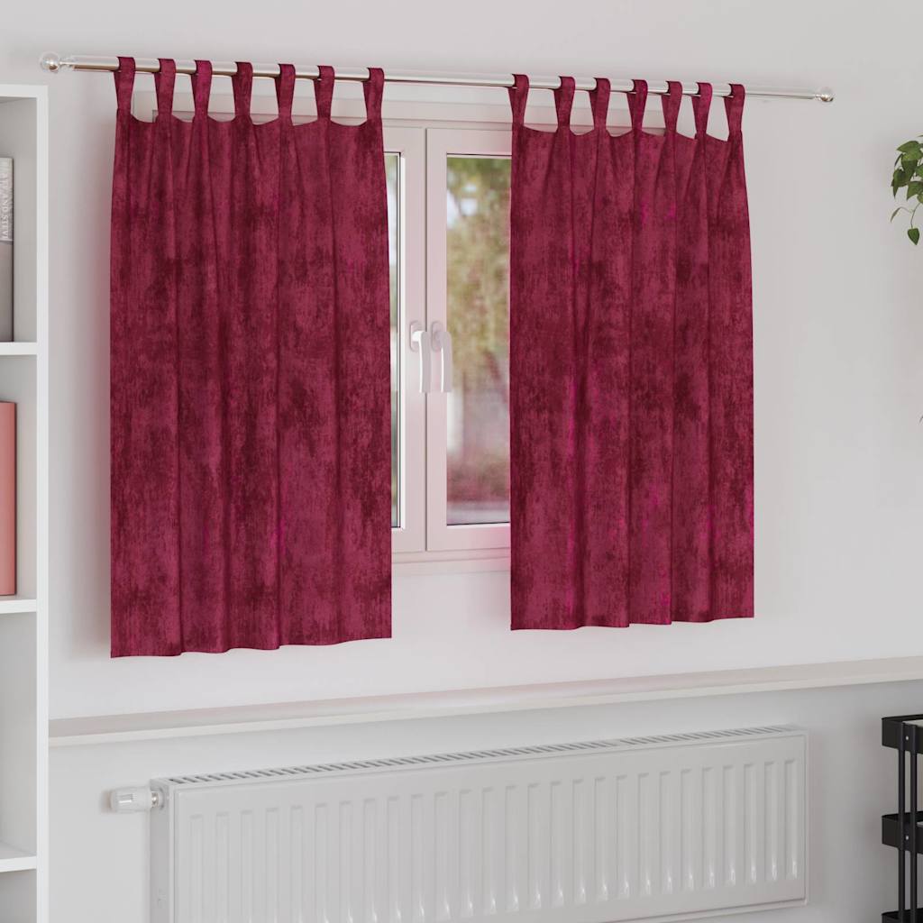 Curtain with Curtains 2 pcs Wine Red 140 x 140 cm Velvet