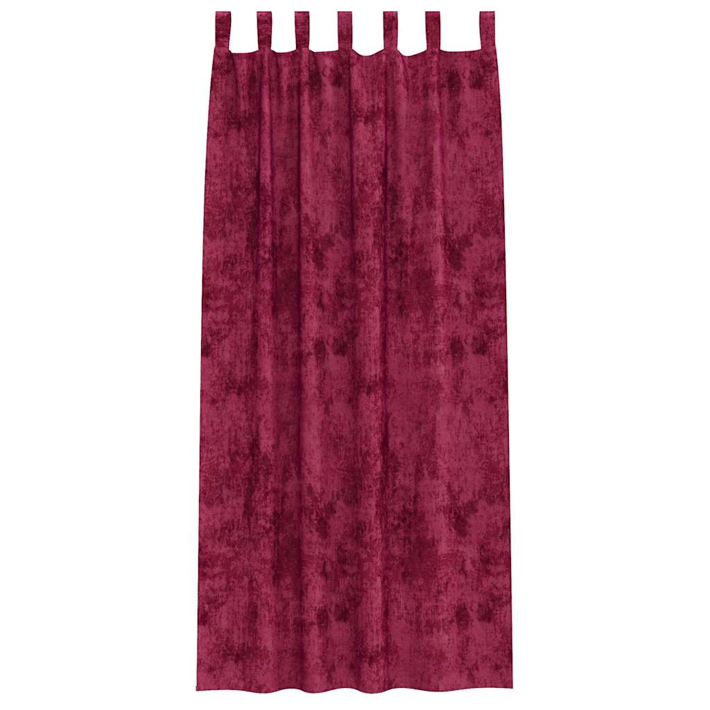 Curtain with Curtains 2 pcs Wine red 225 x 140 cm Velvet