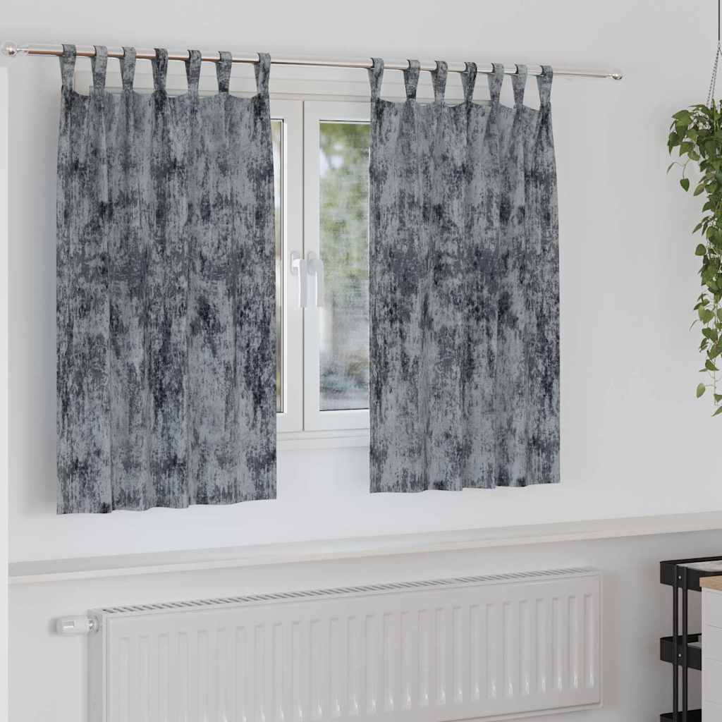 Curtain with Curtains 2 pcs Silver Grey 140 x 140 cm Velvet