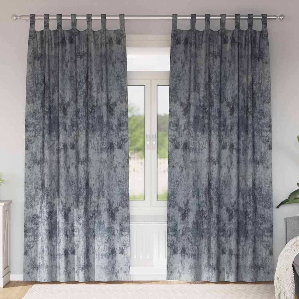Curtain with Curtains 2 pcs Silver grey 260 x 140 cm Velvet