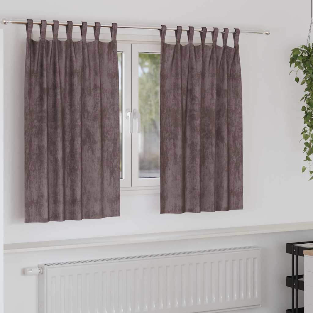 Curtain with Curtains 2 pcs Brown 140 x 140 cm Velvet