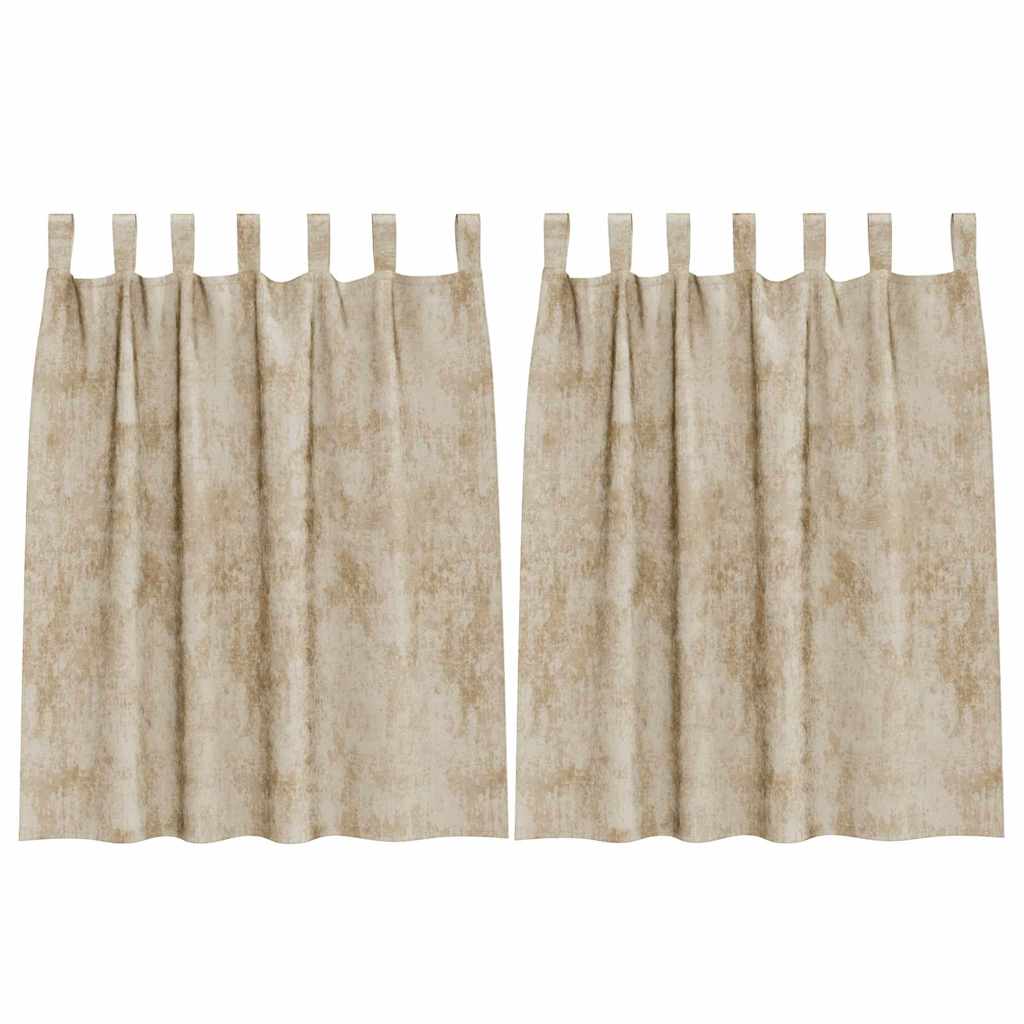Curtain with Curtains 2 pcs Cream 140 x 140 cm Velvet
