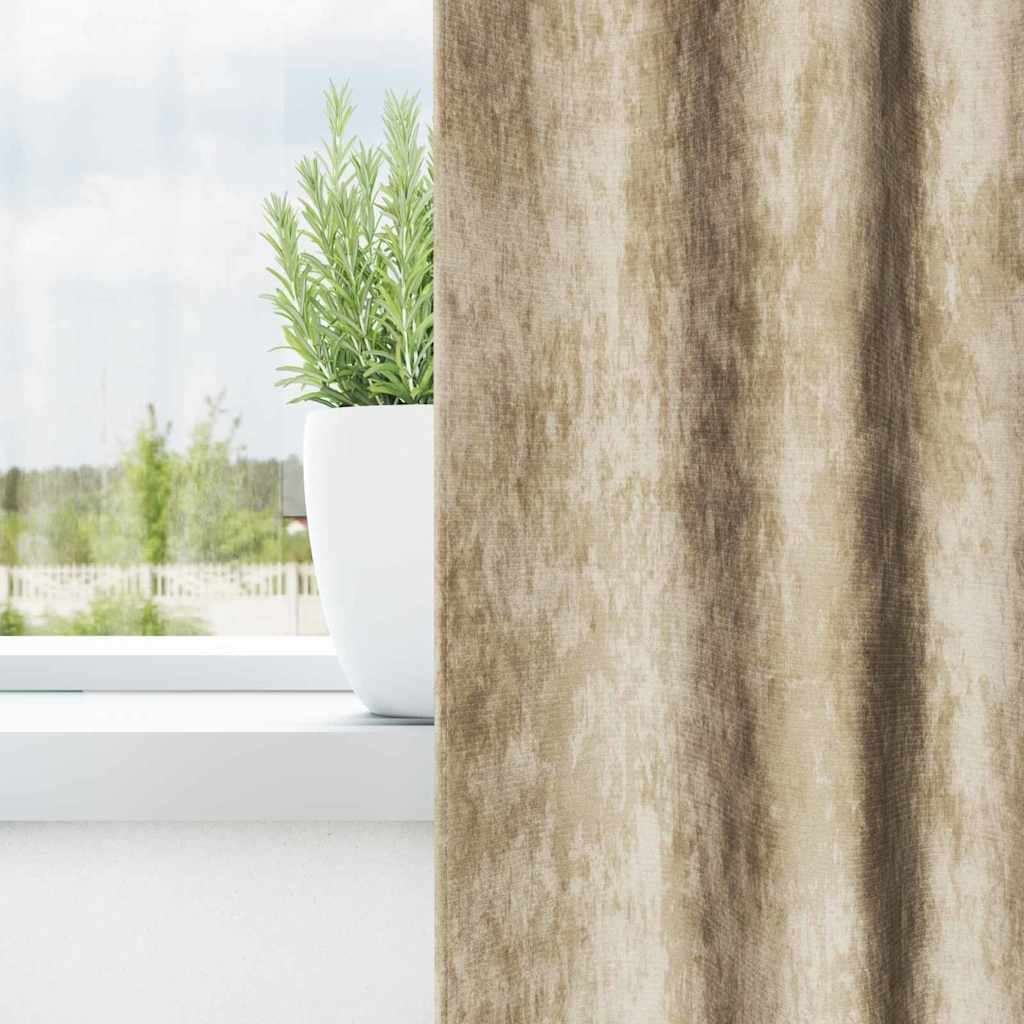Curtain with Curtains 2 pcs Cream 245 x 140 cm Velvet