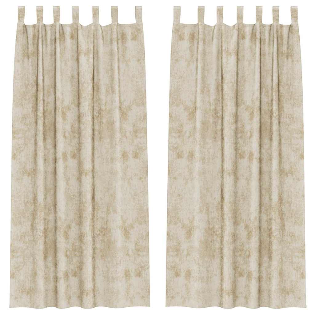Curtain with Curtains 2 pcs Cream 260 x 140 cm Velvet