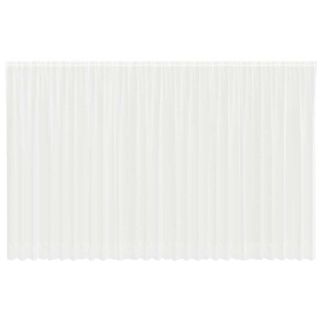 Lace Curtain with Curtains White 750x260cm Polyester