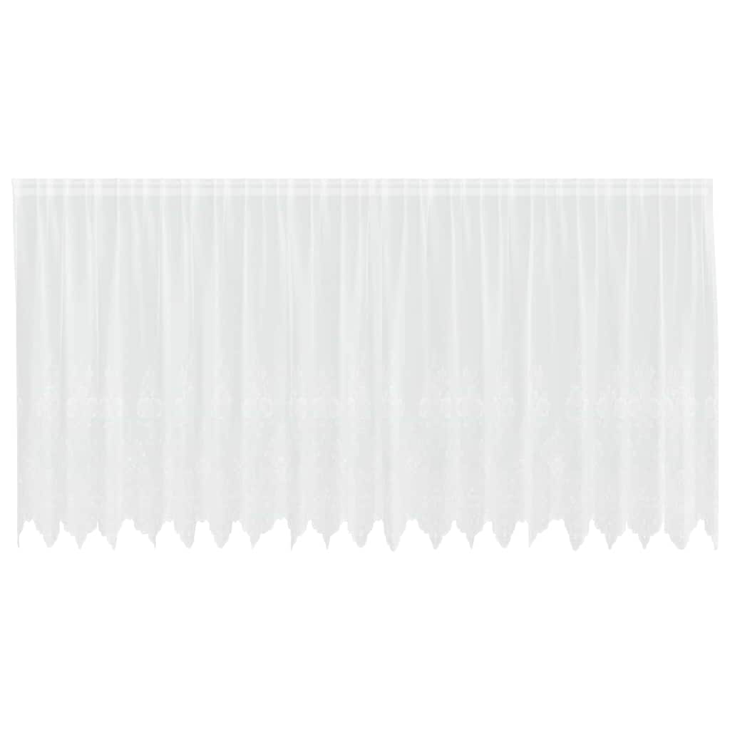 Lace Curtain with Curtains White 500x140cm Polyester