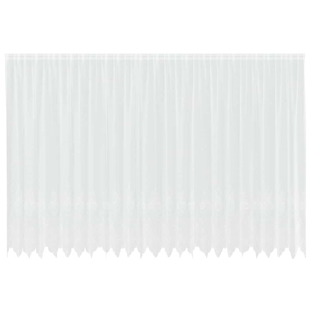 Lace Curtain with Curtains White 600x240cm Polyester
