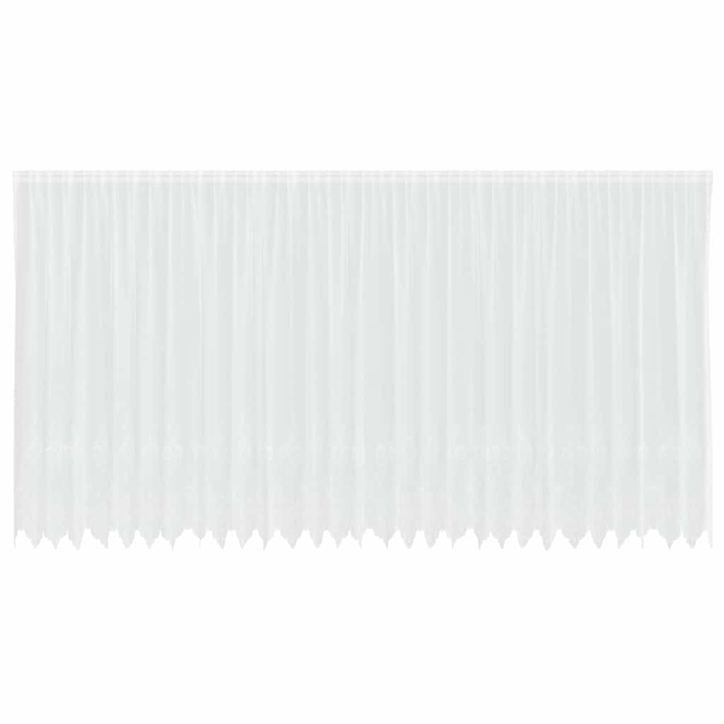 Lace Curtain with Curtains White 750x220cm Polyester