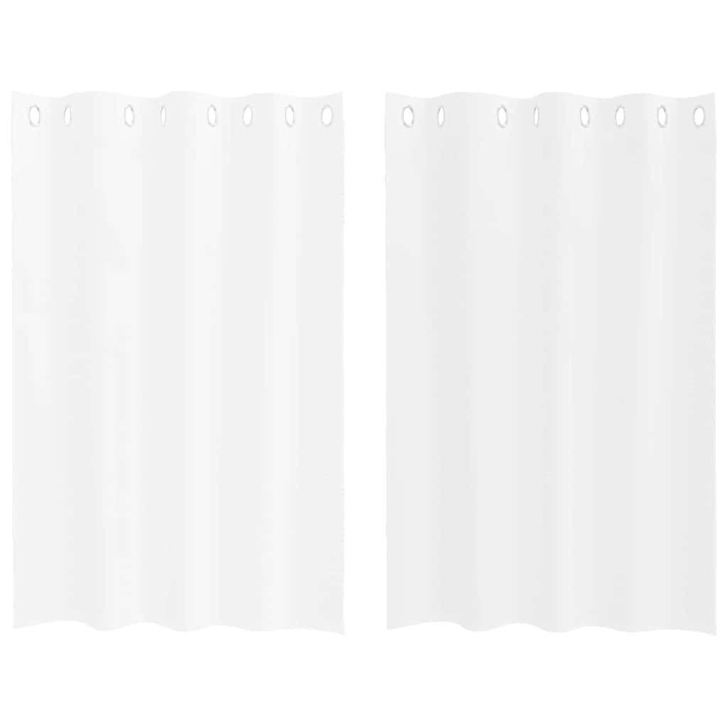 Voile Curtain with Curtains 2 pcs White 140x140cm Polyester
