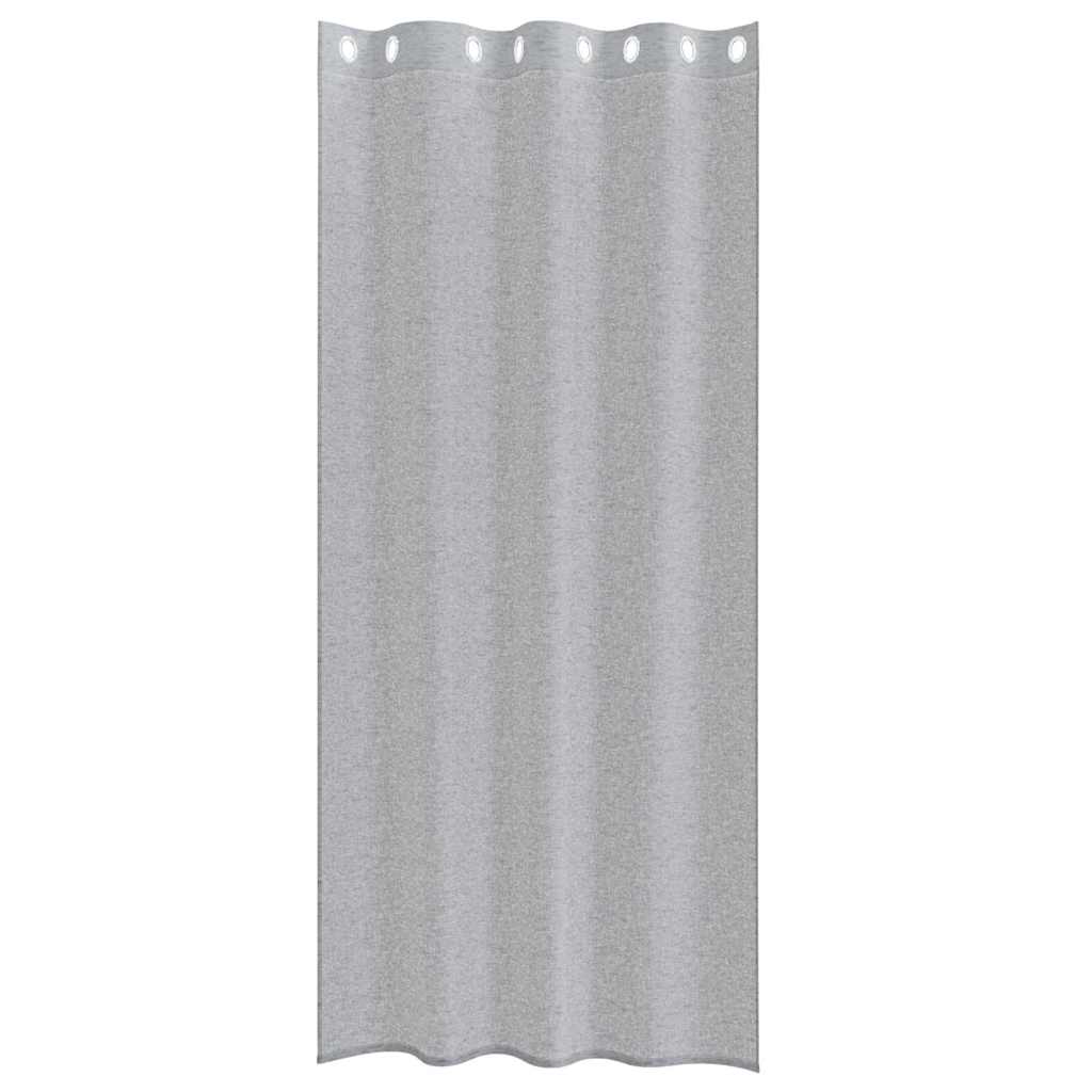 Voile Curtain with Curtains 2 pcs Dark grey 140x260cm Polyester