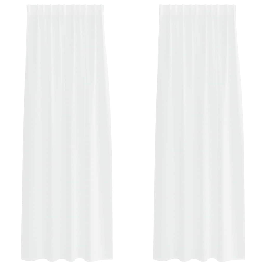 Voile Curtain with Curtains 2 pcs White 140x225cm Polyester