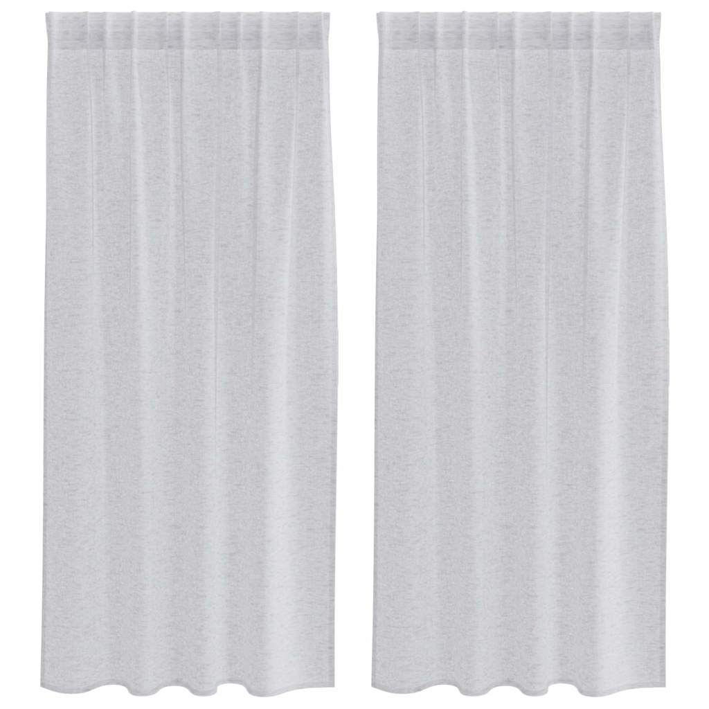 Voile Curtain 2 pcs Light grey 140x175cm Polyester
