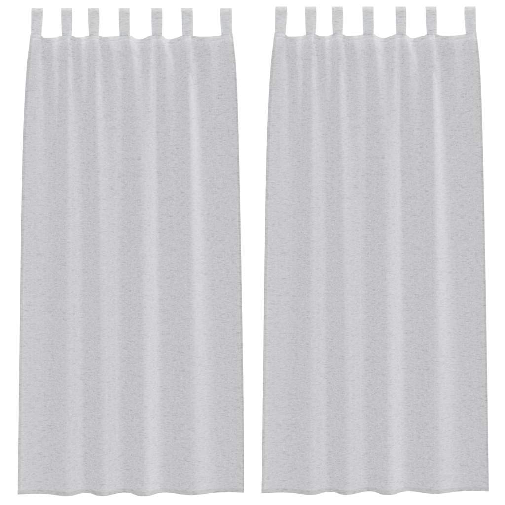Voile Curtain 2 pcs Light grey 140x225cm Polyester